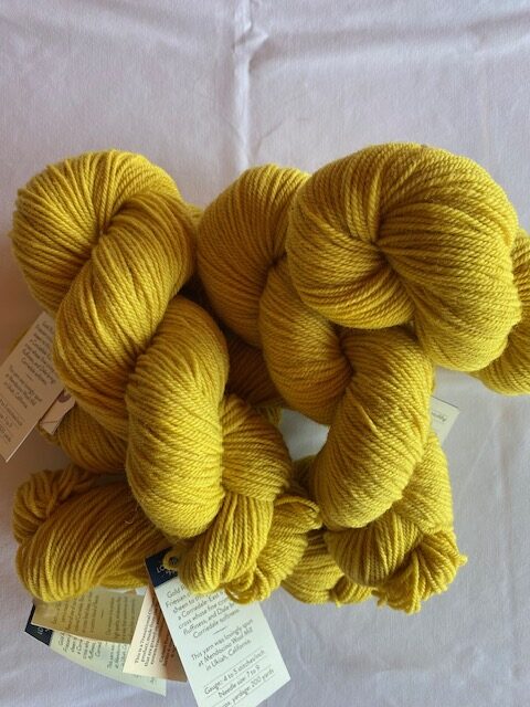Flower Yellow Hand Dyed Merino Wool Yarn Worsted Weight